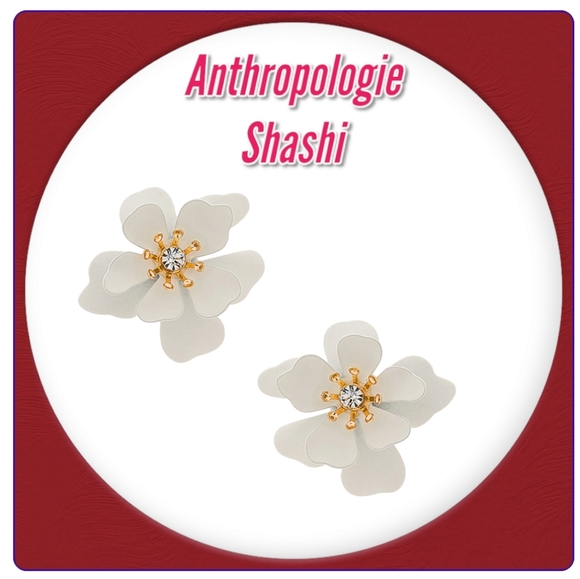 SHASHI White Floral Earrings - Picture 1 of 10